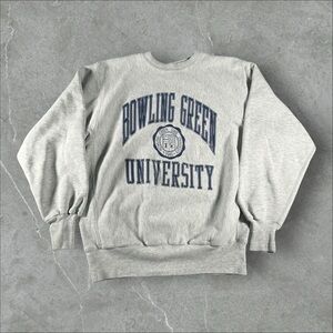 Bowling Green University Sweater‎ Men Large Grey 80s Champion Reverse Weave VTG